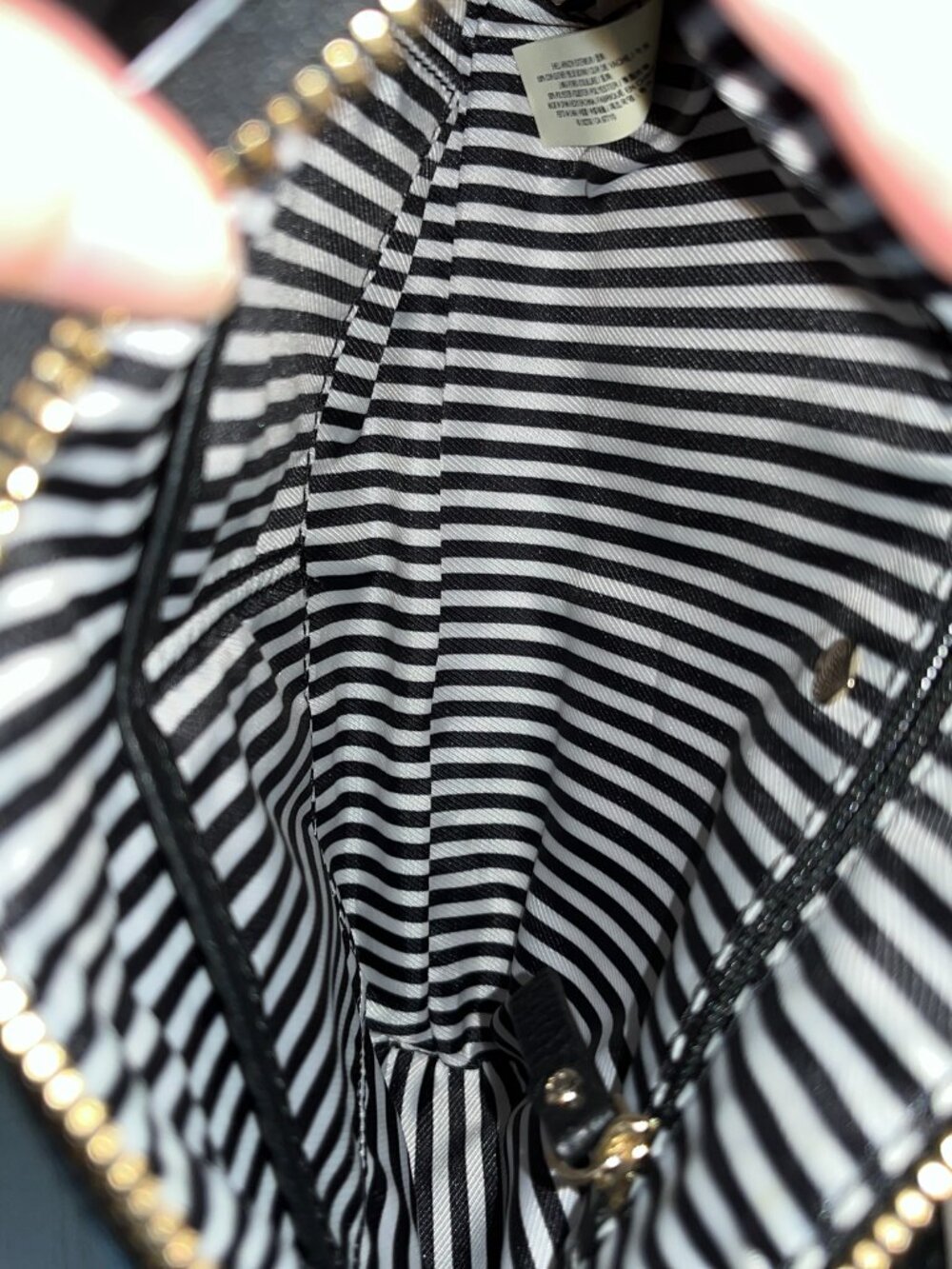 Kate Spade Black Pebble Leather Crossbody Purse with Gold Accents - Picture 6 of 10